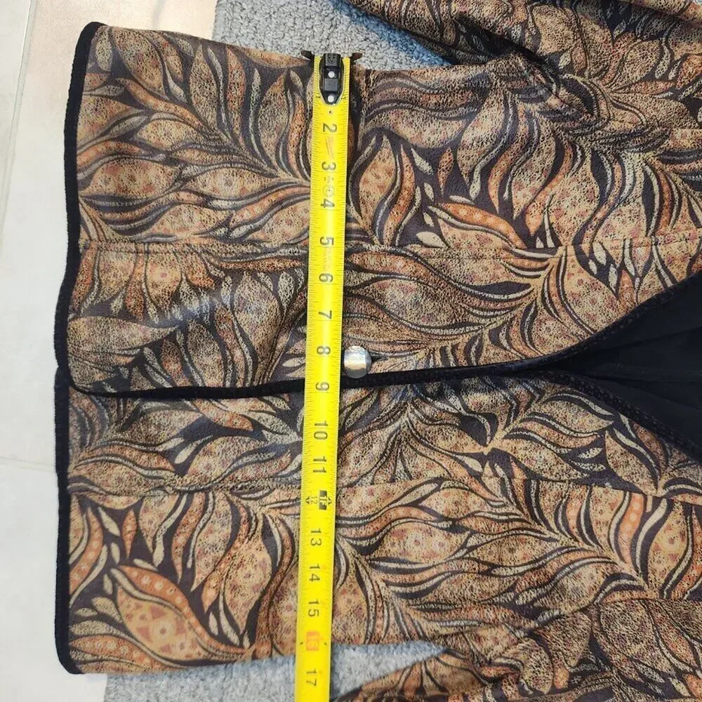 Khangura Faux Suede Jacket Art to Wear Western Eclectic Fall Layering - Size S